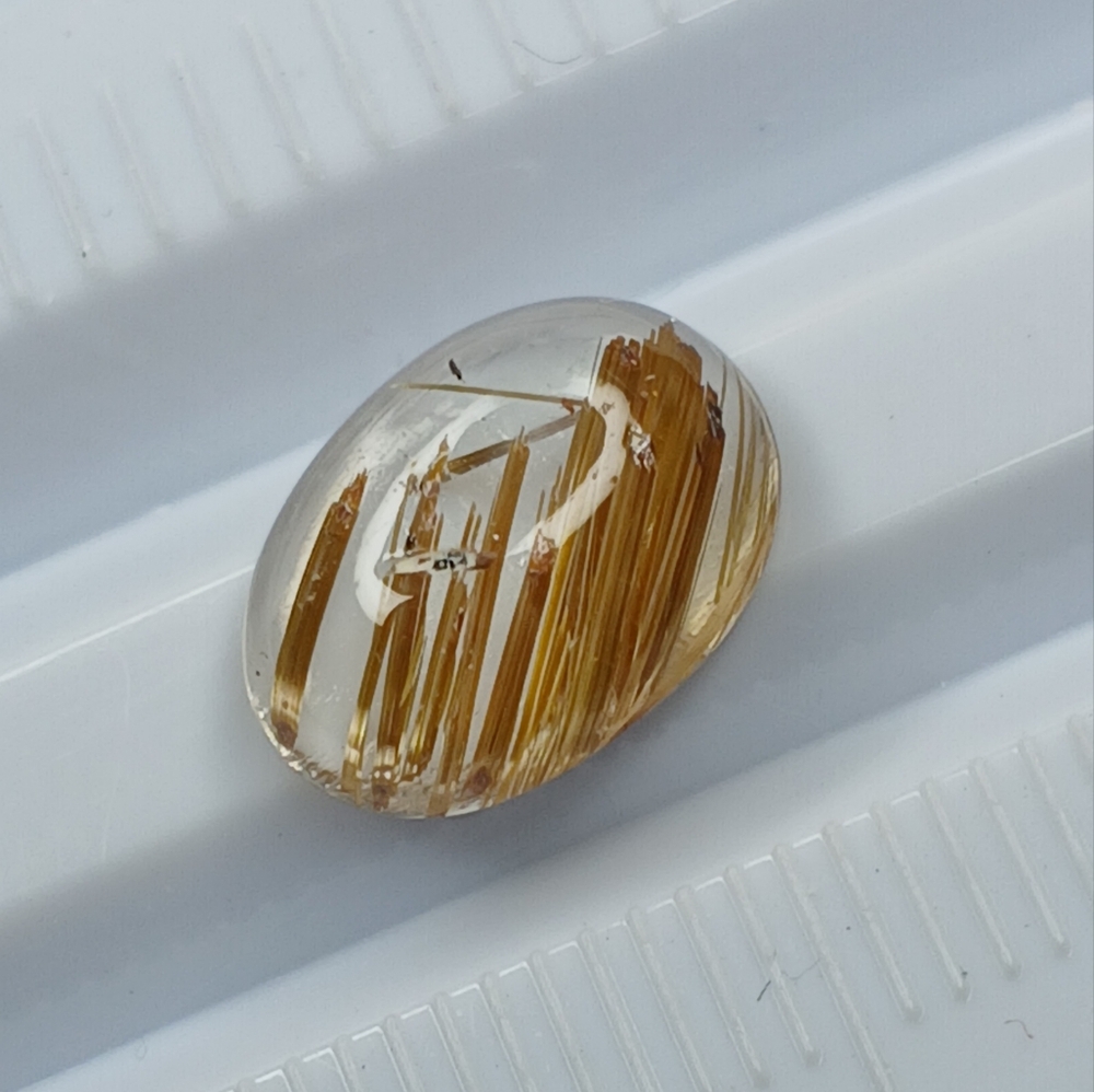 Oval Rutilated Quartz Gemstone 12x9mm